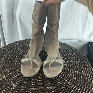 Ash Brand Grey & Silver Suede Sandals (a La Isabel Marant) Size 37.